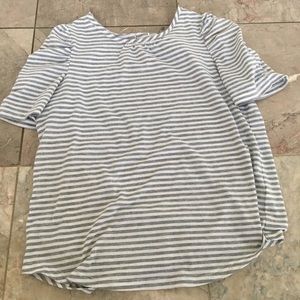 RUUM Grey and White Striped Tee !!